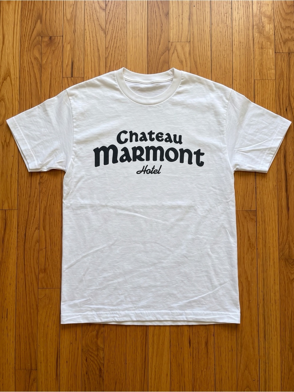 Chateau Marmont Hotel Retro Font White Graphic T-Shirt